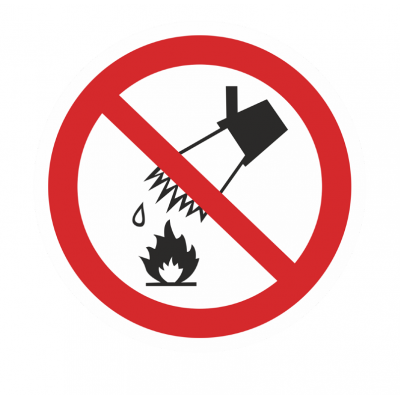 Знак наклейка P04 "Запрещается тушить водой" (200x200) ГОСТ 12,4,026-2015 EKF PROxima