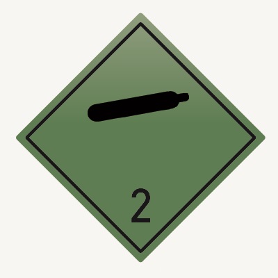 Знак наклейка для маркировки опасных грузов 2,1 "Невоспламеняющиеся, нетоксичные газы" (250x250) ГОСТ 19433-88 EKF PROxima