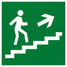 Знак наклейка E15 "Направление к эвакуационному выходу по лестнице вверх" (200x200) фотолюминесцентный ГОСТ 12,4,026-2015 EKF PROxima