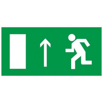 Знак наклейка E11 "Направление к эвакуационному выходу прямо" (150х300) ГОСТ 12,4,026-2015 EKF PROxima