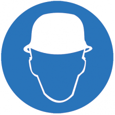 Знак наклейка M02 "Работать в защитной каске (шлеме)" (200x200) ГОСТ 12,4,026-2015 EKF PROxima