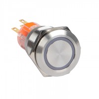 Кнопка S-Pro67 19 мм с фикс, с оранжевой подсв, 230В EKF PROxima