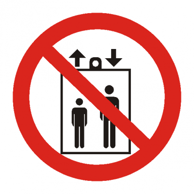 Знак пластик P34 "Запрещается пользоваться лифтом для подъема (спуска) людей" (200x200) светоотражающий ГОСТ 12,4,026-2015 EKF PROxima