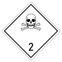 Знак наклейка опасности 2,2 "Ядовитый газ" (250x250) ГОСТ 19433-88 EKF PROxima