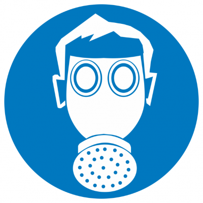 Знак пластик М04 "Работать в средствах индивидуальной защиты органов дыхания" (200x200) ГОСТ 12,4,026-2015 EKF PROxima