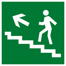 Знак наклейка E16 "Направление к эвакуационному выходу по лестнице вверх" (200x200) фотолюминесцентный ГОСТ 12,4,026-2015 EKF PROxima