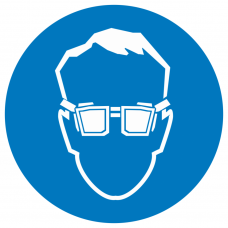 Знак металл M01 "Работать в защитных очках" (200x200) ГОСТ 12,4,026-2015 EKF PROxima