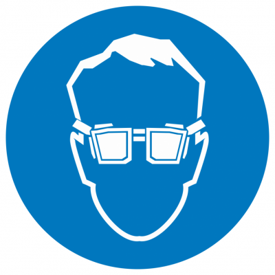 Знак металл M01 "Работать в защитных очках" (200x200) ГОСТ 12,4,026-2015 EKF PROxima
