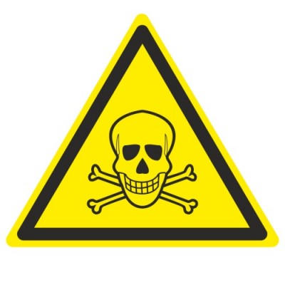 Знак наклейка W03 "Опасно, Ядовитые вещества" (200x200x200) ГОСТ 12,4,026-2015 EKF PROxima