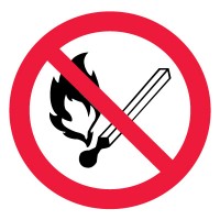 Знак пластик P02 "Запрещается пользоваться открытым огнем и курить" (200x200) ГОСТ 12,4,026-2015 EKF PROxima