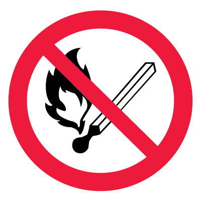 Знак пластик P02 "Запрещается пользоваться открытым огнем и курить" (200x200) ГОСТ 12,4,026-2015 EKF PROxima