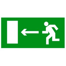 Знак наклейка E04 "Направление к эвакуационному выходу налево" (150х300) ГОСТ 12,4,026-2015 EKF PROxima