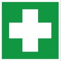Знак наклейка EC01 "Аптечка первой медицинской помощи" (200х200) ГОСТ 12,4,026-2015 EKF PROxima