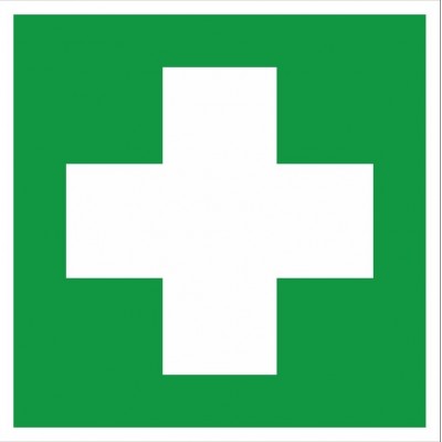 Знак наклейка EC01 "Аптечка первой медицинской помощи" (200x200) фотолюминесцентный ГОСТ 12,4,026-2015 EKF PROxima