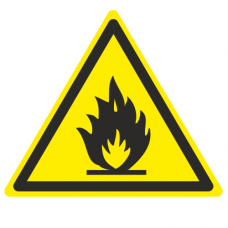 Знак пластик W01 "Пожароопасно, Легковоспламеняющиеся вещества" (200x200x200) ГОСТ 12,4,026-2015 EKF PROxima
