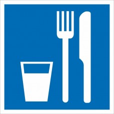 Знак наклейка D01 "Пункт (место) приема пищи" (200x200) ГОСТ 12,4,026-2015 EKF PROxima