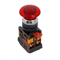 Кнопка AELA-22 красная с подсветкой NO+NC 380В Грибок EKF PROxima