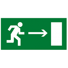 Знак наклейка E03 "Направление к эвакуационному выходу направо" (100x200) ГОСТ 12,4,026-2015 EKF PROxima