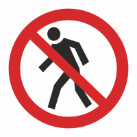 Знак наклейка P03 "Проход запрещен" (200x200) ГОСТ 12,4,026-2015 EKF PROxima