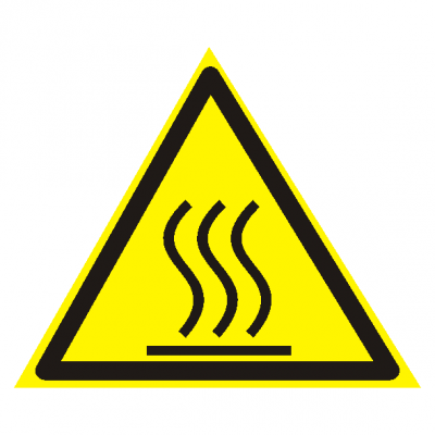 Знак наклейка W26 "Осторожно, Горячая поверхность" (200x200x200) ГОСТ 12,4,026-2015 EKF PROxima