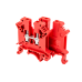 Клемма винтовая проходная, 4 мм², красная