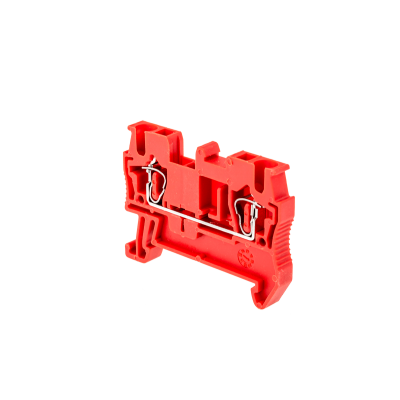 Клемма пружинная проходная, 2.5 мм², красная