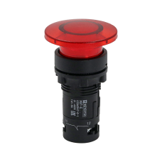 Кнопка грибовидная красная с подсветкой, Ø40 мм, 1NC, 220V AC, IP54, пластик