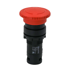 Кнопка грибовидная красная, возврат поворотом c фиксацией, Ø 40 мм,  1NC, IP54, пластик
