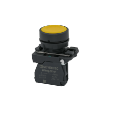 Кнопка плоская желтая, 1NO, IP65, пластик
