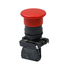 Кнопка грибовидная красная, 40 мм, пружиный возврат, 1NС, IP65, пластик