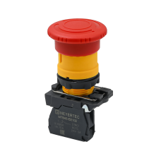 Кнопка грибовидная аварийной остановки, красная, 40 мм, возврат поворотом с фиксацией, 1NC, IP65, пластик