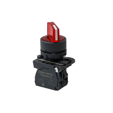Переключатель  на 2 положения с фиксацией и подсветкой, красный, 1NС, 220V AC/DC, IP65, пластик
