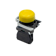 Кнопка желтая в кожухе, 1NO, IP66, металл