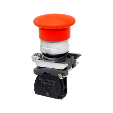 Кнопка грибовидная "тяни-толкай", красная, 40 мм, 1NC, IP65, металл