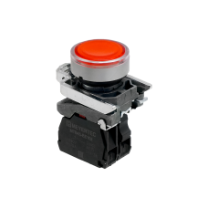 Кнопка красная с подсветкой, 1NС, 24V AC/DC, IP65, металл
