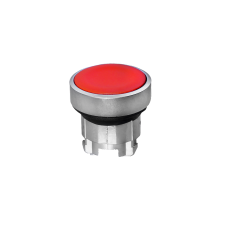 Головка кнопки, плоская, красная, IP65, металл