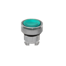 Головка кнопки с подсветкой, зеленая, IP65, металл