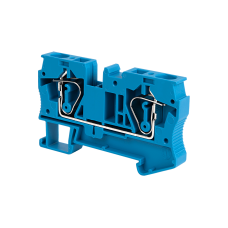 Клемма пружинная проходная, 6 мм², синяя
